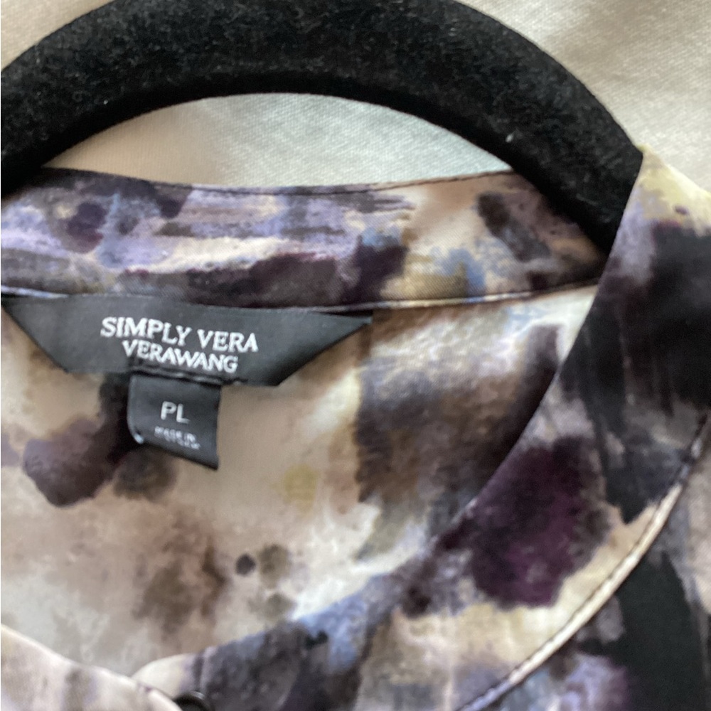 Vera by Vera Wang floral watercolor print blouse - Picture 3 of 7